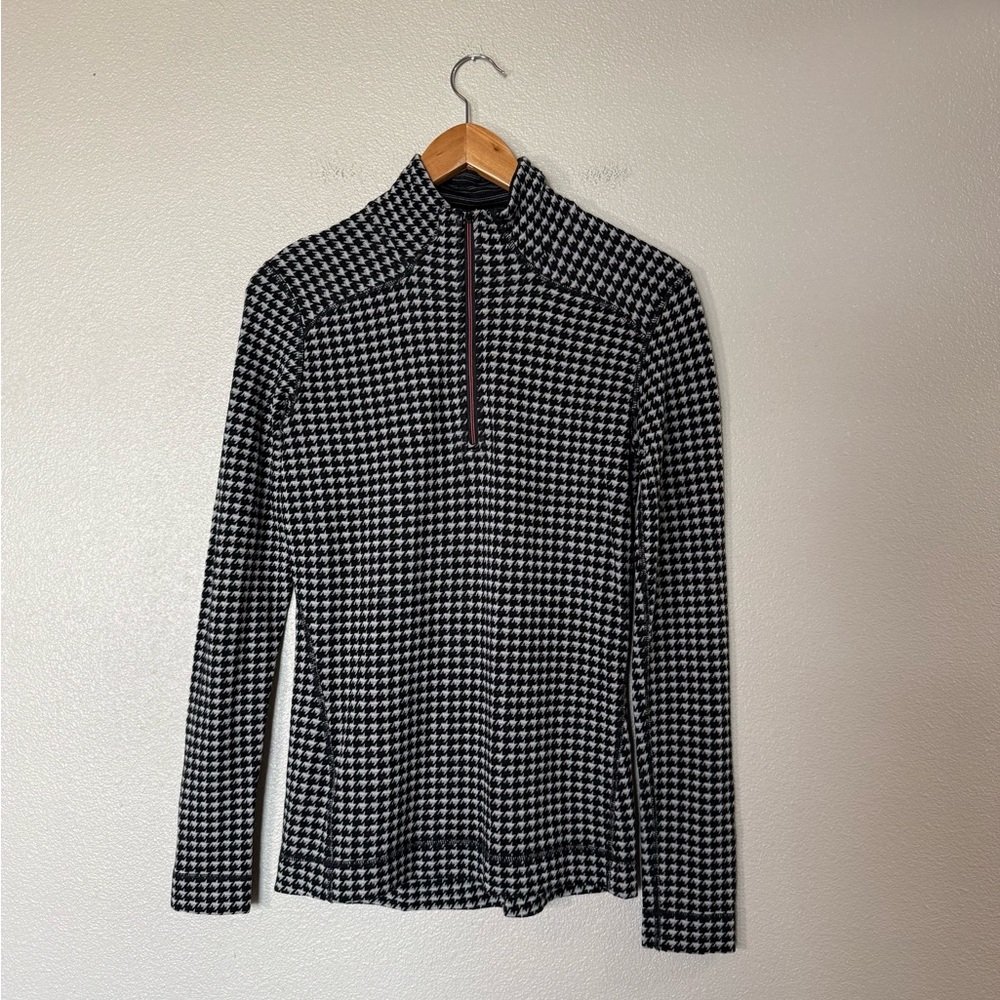 Smartwool Houndstooth Pattern 250 Base Layer Pull… - image 2